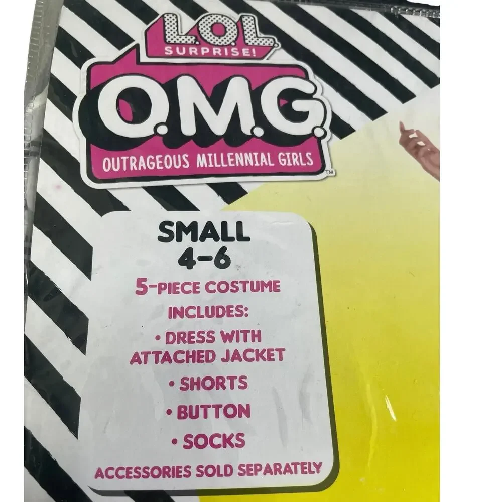 NWT L.O.L. O.M.G. Youth Girls Small 4-6 Alt Grrrl Halloween Costume 5 Pieces